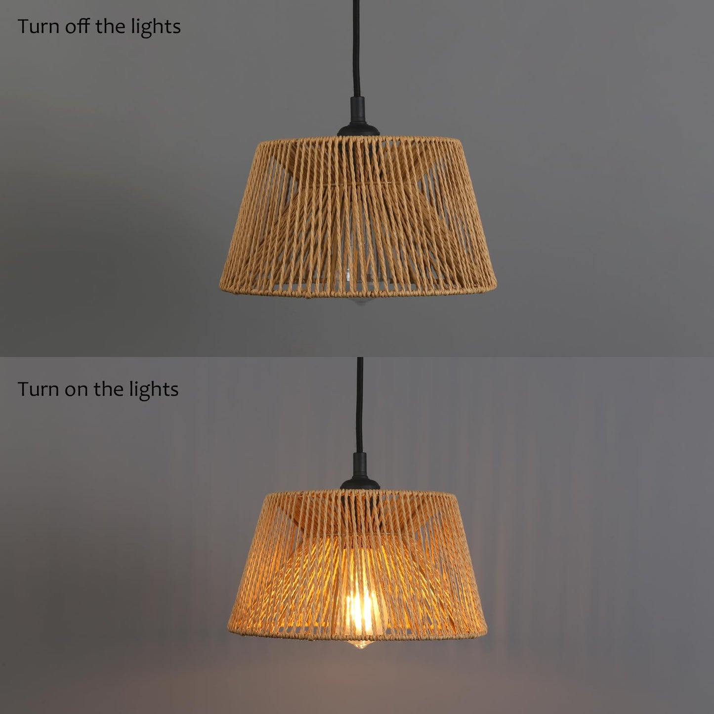 Boho Rattan Pendant Light