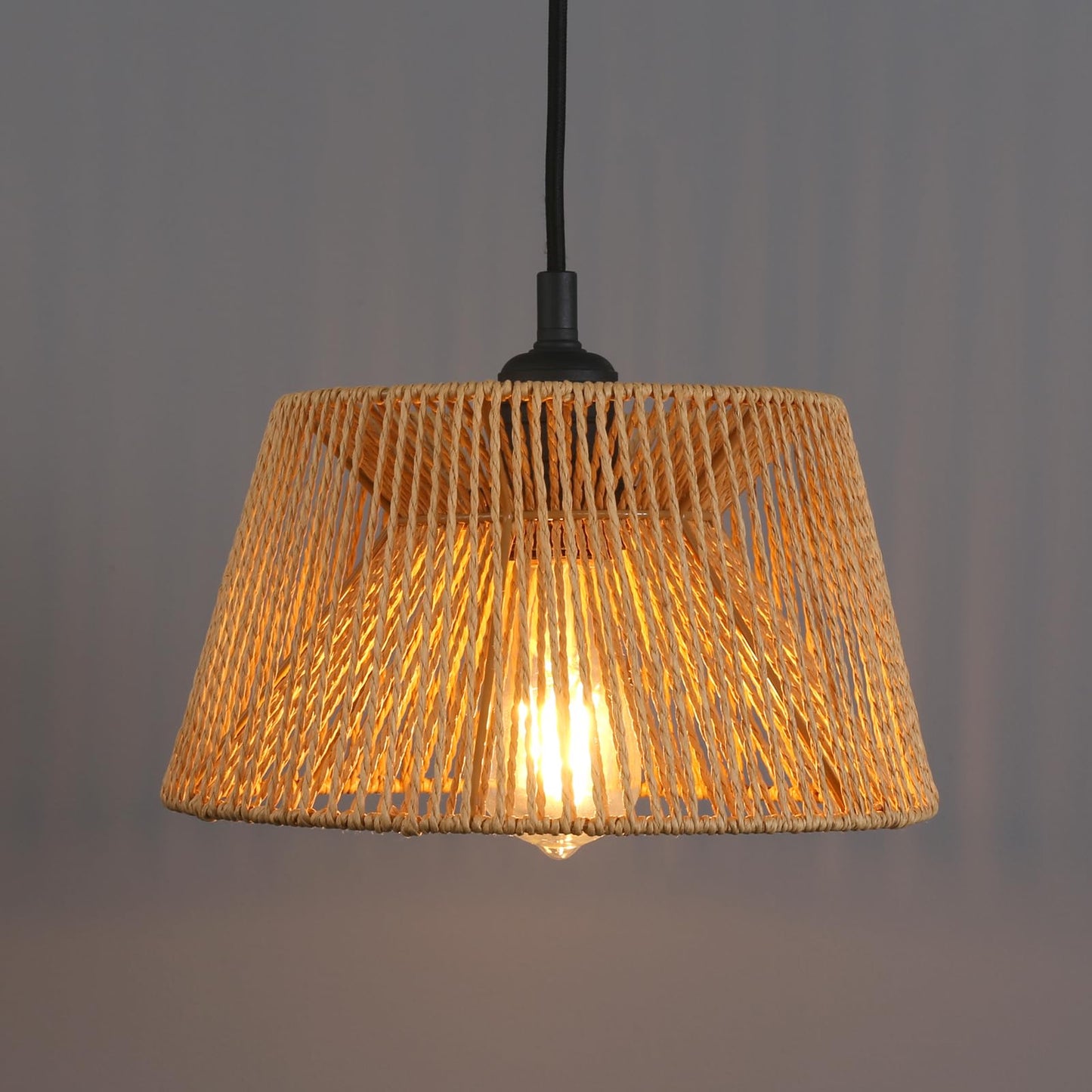 Lampe suspendue en rotin Boho