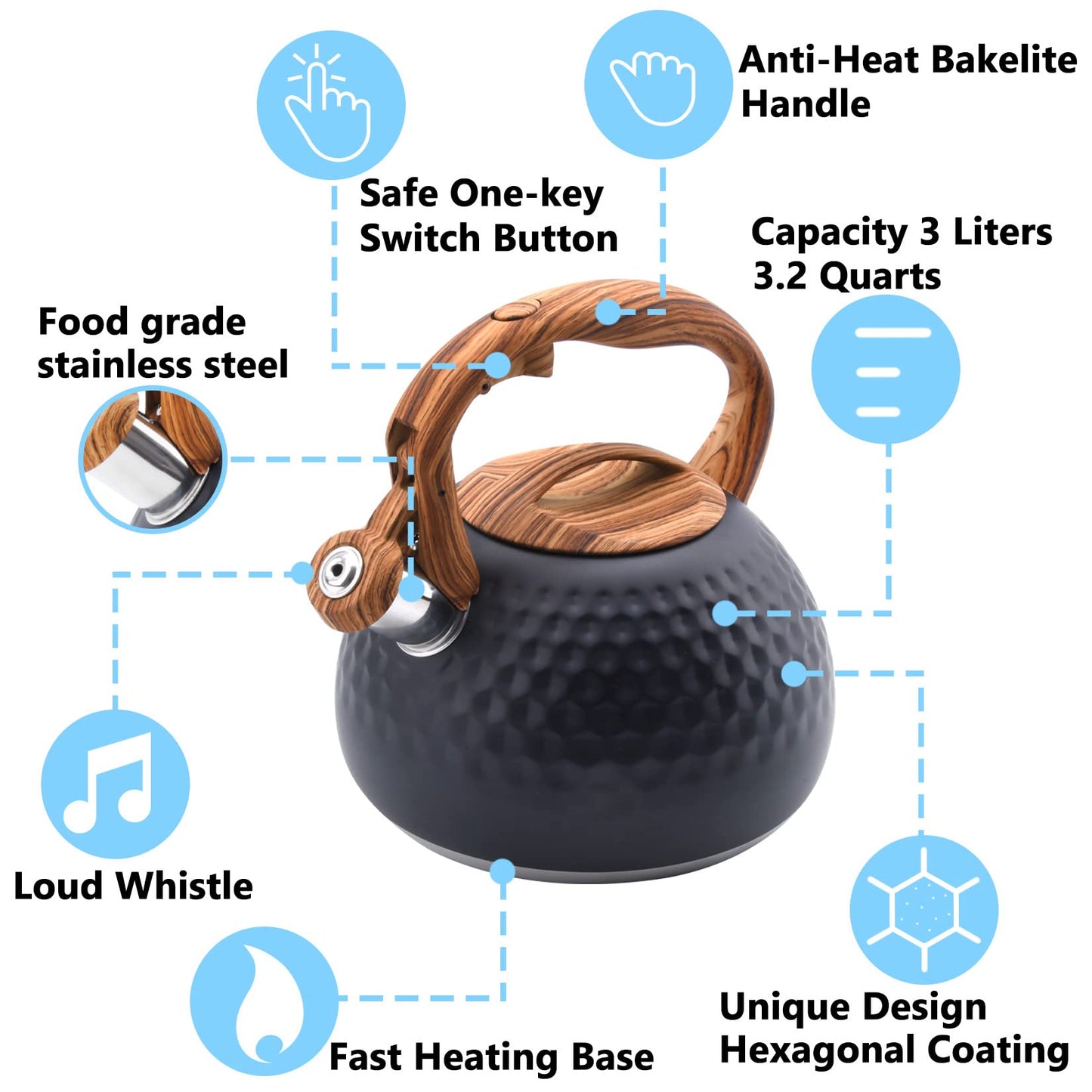 Stainless Steel Whistling Tea Kettle