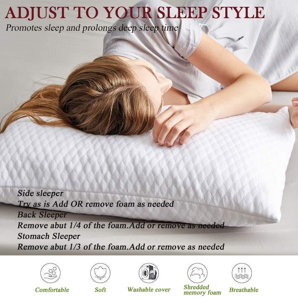 Shredded Memory Foam Bed Pillows