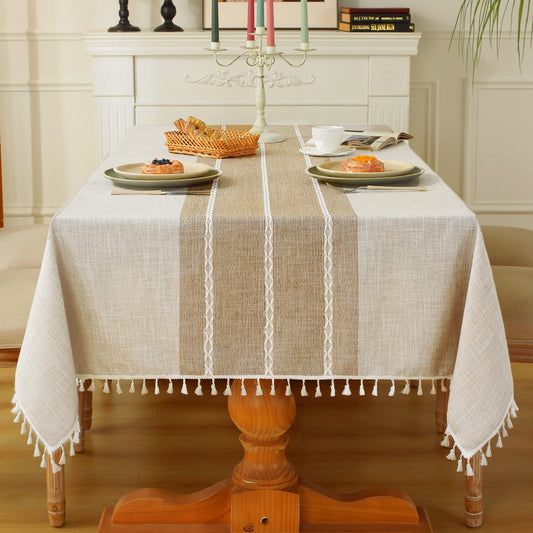 Nappe rustique en coton et lin imperméable