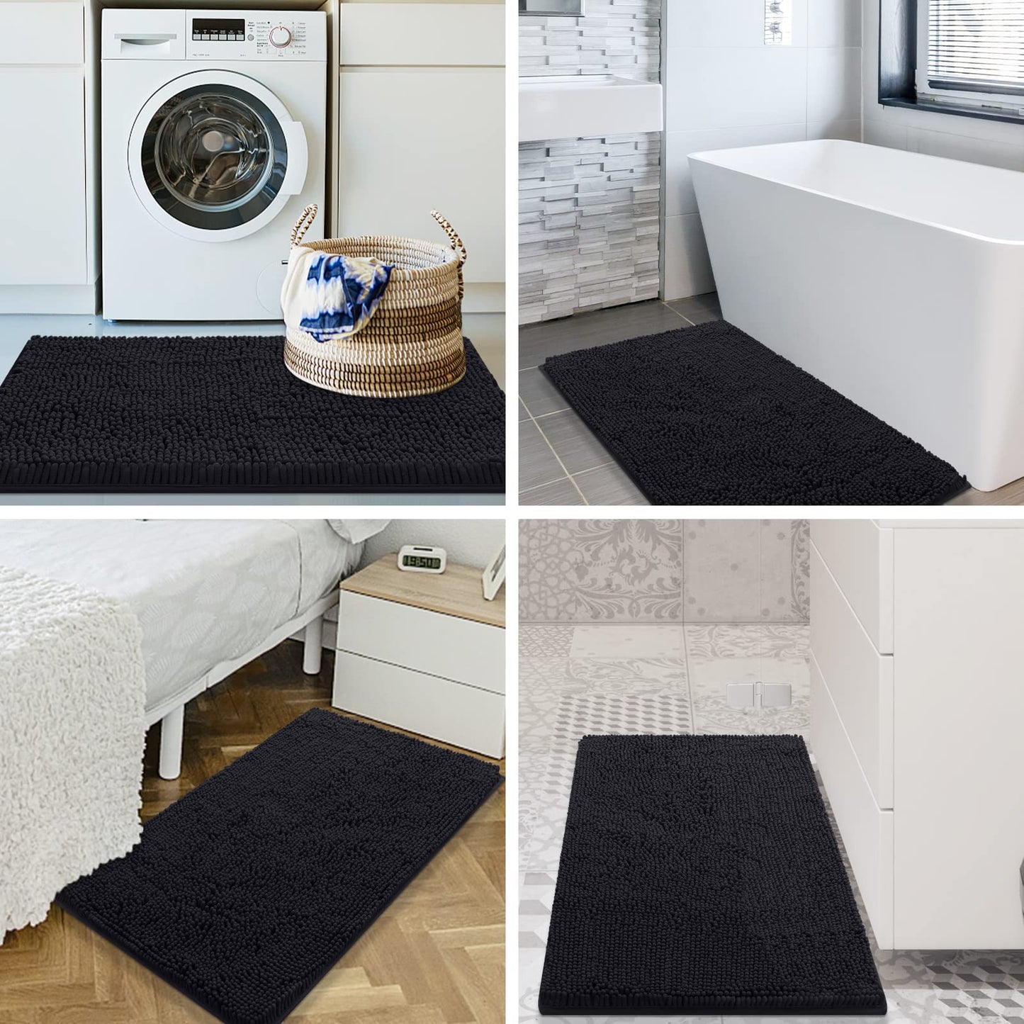 Tapis de salle de bain en chenille de luxe