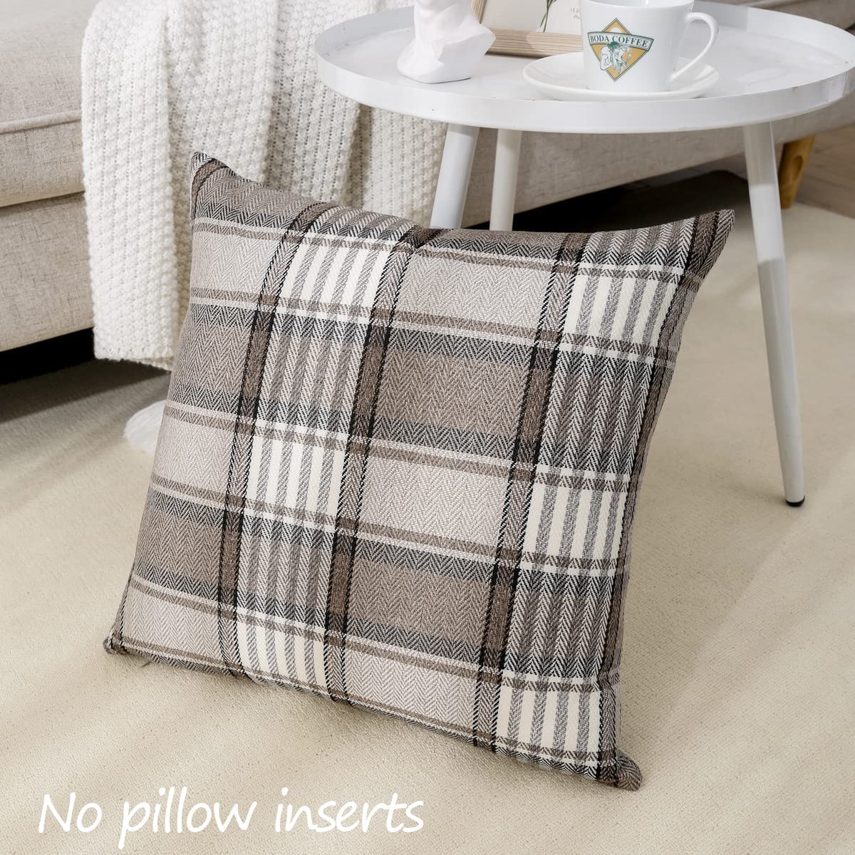 Brown Plaid Pillow Set of 2