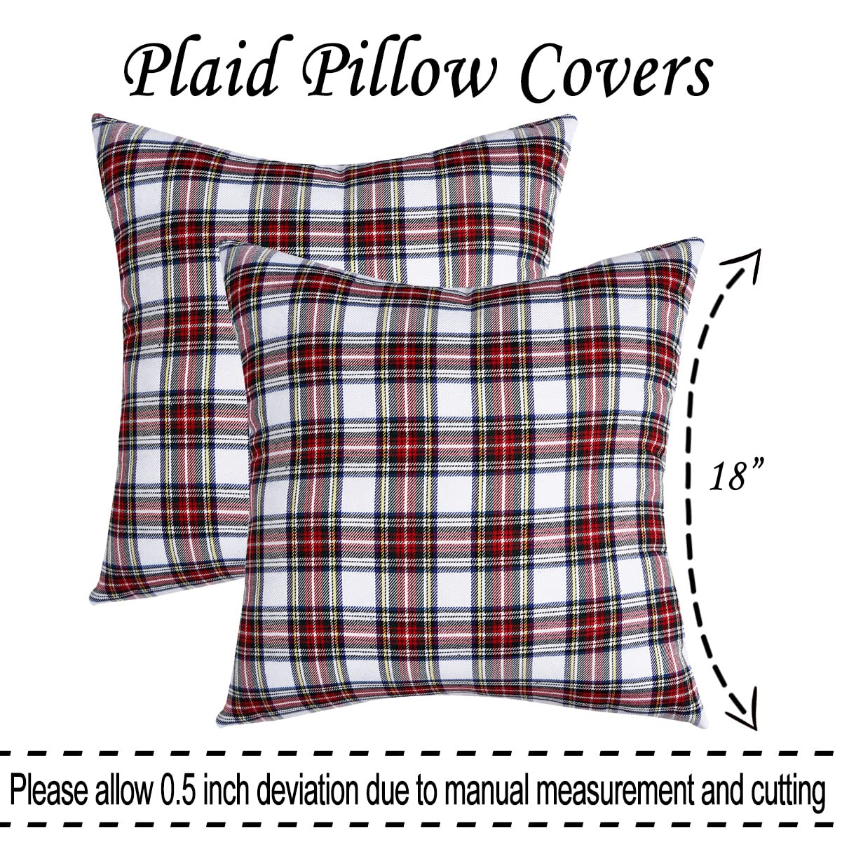 White Tartan Plaid Pillow