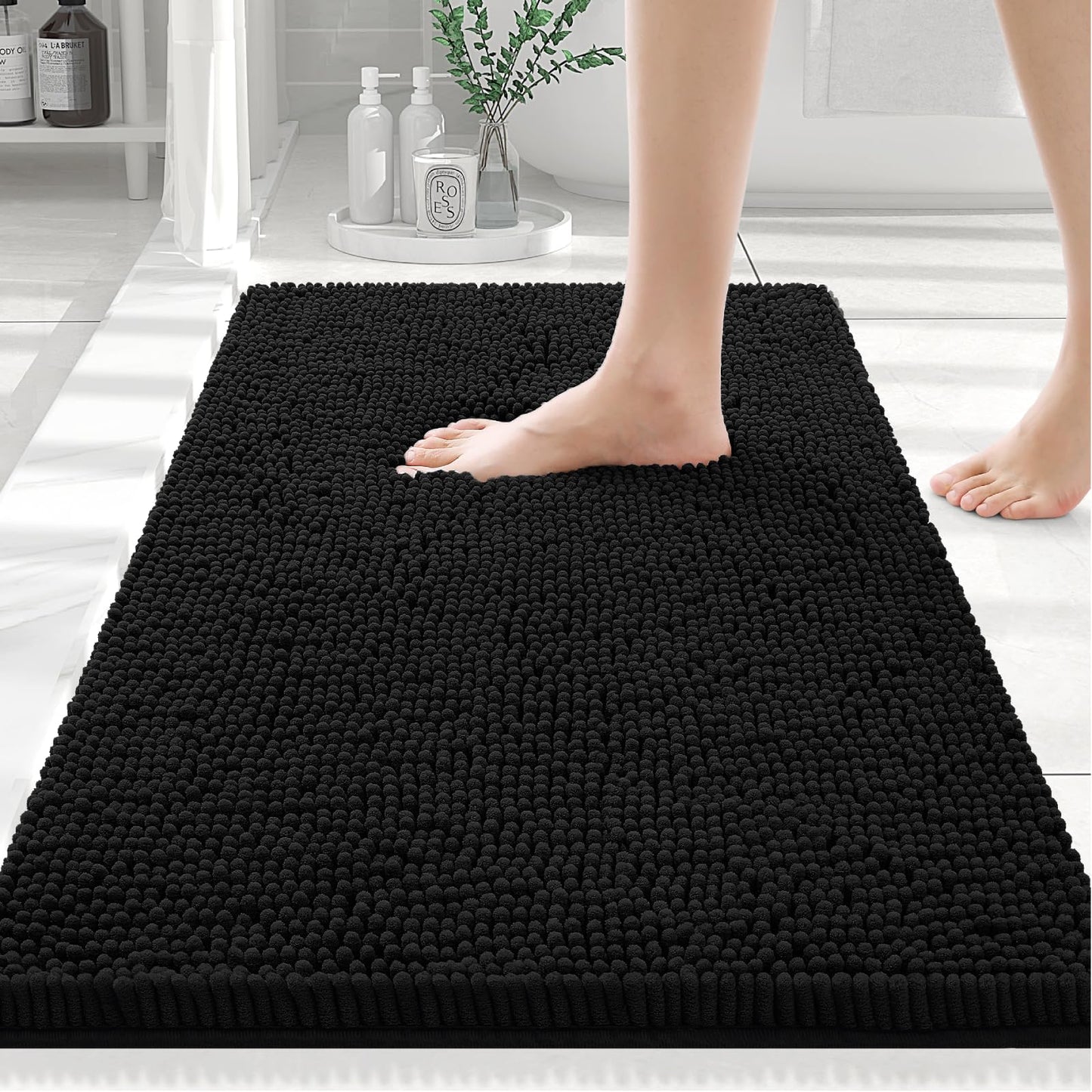 Tapis de salle de bain en chenille de luxe